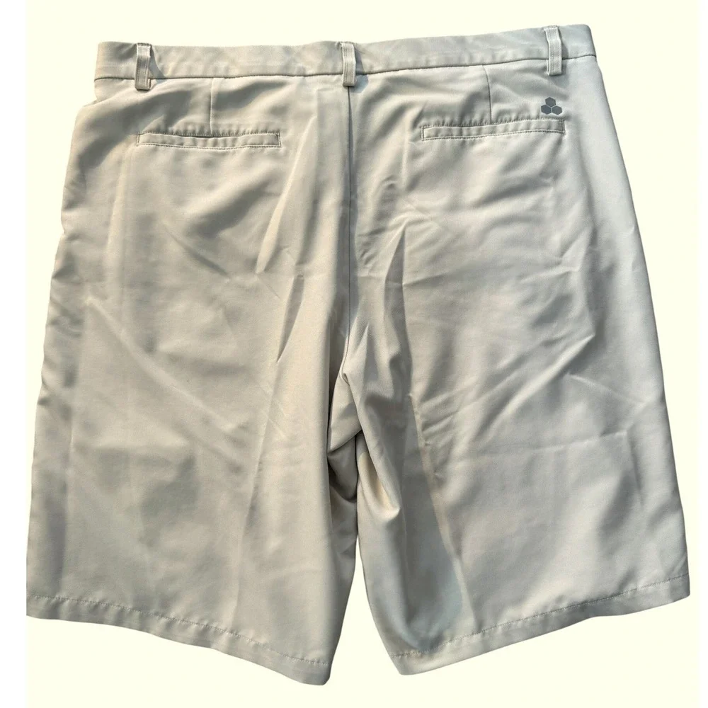 Tek Gear Shorts Mens 38 Beige Golf Performance Flat‎ Front Polyester Sport